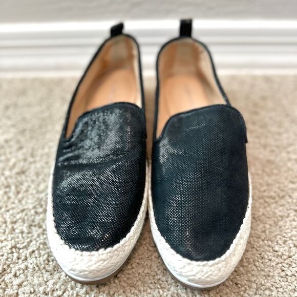 ALEX MARIE | Black Espadrille Slip-On Flats Leather Upper | Women’s Size 7 - Picture 3 of 5